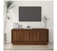 Coffee Table Brown Oak 102x50x44cm Engineered Wood Storage 2-Compartment Modern