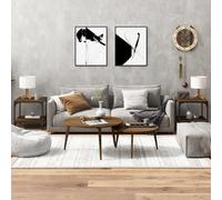 Coffee Table Brown Oak 40x40x40 cm Engineered Wood Low Modern Shelf Compact Oak