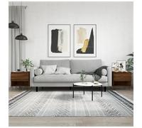 Coffee Table Brown Oak 50x46x50cm Engineered Wood Metal Legs Drawer with Storage