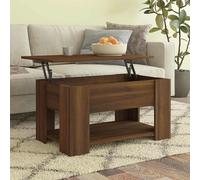 Coffee Table Brown Oak 79x49x41 cm Engineered Wood