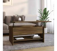 Coffee Table Brown Oak 80x50x41.5cm Engineered Wood Lift-Top Storage Hidden Desk
