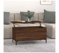 Coffee Table Brown Oak 90x44.5x45cm Engineered Wood Modern Metal Legs Minimalist
