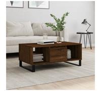 Coffee Table Brown Oak 90x50x36.5cm Engineered Wood With Drawer Low Modern Style