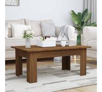 Coffee Table Brown Oak Engineered Wood 100x60x42 cm Rectangular Solid Top