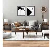 Coffee Table Brown Oak Engineered Wood 40x40x35cm Low Shelf Modern CompactSturdy