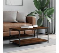 Coffee Table Brown Oak Engineered Wood & Metal 90x49x40 cm Vintage Looks