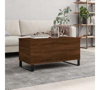 Coffee Table Brown Oak Engineered Wood Metal Legs 90x44.5x45 cm Lift-top Storage
