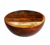 Coffee Table Brown Reclaimed Wood & Black Powderoated Iron 60x28cm, Bowl Mini