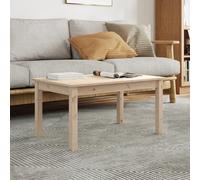 Coffee Table Brown Solid Pinewood 80x50x40 cm Minimalist Handcrafted