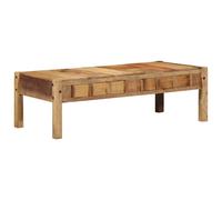 Coffee Table Brown Solid Reclaim Wood 110x54x35cm 2 Drawers Rustic Storage Heavy