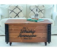 Coffee Table Chest Side Table Walnut Wood Box Solid Shabby Vintage
