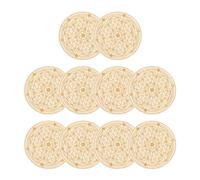 Coffee Table Coasters | 10 Pieces Wooden Table Protection and Decoration Coasters, Geometric Pattern Coasters for Home, Kitchen, Dining Room, Living Room, Bar