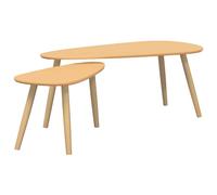 Vidaxl Coffee Table Set 2 Pieces Solid Pinewood Brown