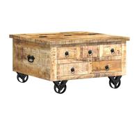 Vidaxl Coffee Table Rough Mango Wood 70X70X40 Cm