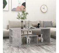 Coffee Table Concrete Grey 100x50x40cm Engineered Wood Modern Minimal with Shelf