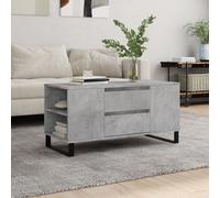 Coffee Table Concrete Grey 102x44.5x50 cm Engineered Wood 1 Shelf Modern Minimal