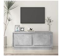 Coffee Table Concrete Grey 102x50x44cm Engineered Wood 2-Compartment Modern With