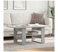 Coffee Table Concrete Grey 102x55x42 cm Engineered Wood Modern Shelf Low Profile