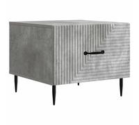 Coffee Table Concrete Grey 49x50x40cm Engineered Wood Single Drawer Black Legs.