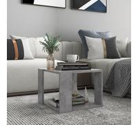 Coffee Table Concrete Grey 51.5x51.5x30 cm Engineered Wood Open Shelf For Living