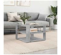 Coffee Table Concrete Grey 58x58x40cm Engineered Wood Minimalist Shelf Durable.