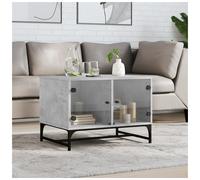 vidaXL Coffee Table with Glass Doors Concrete Grey 68.5x50x50 cm, Grey
