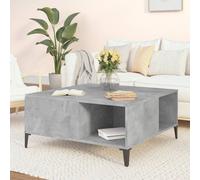 Coffee Table Concrete Grey 80x80x36.5 cm Engineered Wood & Metal SquareTopStyle