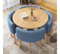 Coffee Table Conference Room Table, Round Negotiation Reception Tables And Chairs Combination, Leisure Table And Chair Set Tea Shop Coffee Shop Dessert Shop Negotiation Room Reception Room,Blue