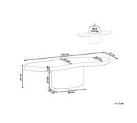 Coffee Table CONZA 57 cm 120 cm Terrazzo Effect White