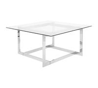 Coffee Table CRYSTAL Tempered Glass Silver