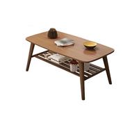 Coffee Table, Double Layer Countertop, Strong Load-Bearing Capacity, Clear Texture, Fine Workmanship, Bamboo for Living Room and Apartment