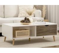 Coffee Table End Centre Side Rectangular Storage Unit Drawers Wood White