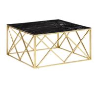 (silver, glass) vidaXL Coffee Table End Table Sofa Table Stainless Steel and Tempered Glass