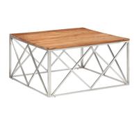 Coffee Table End Table Sofa Table Stainless Steel and Tempered Glass vidaXL
