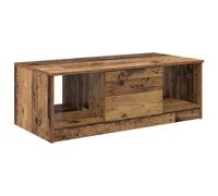 Coffee table Old wood 102x50x36cm Engineered wood Compact with drawer Sturdy