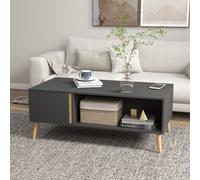 HOMCOM Coffee Table Modern Centre Table with Storage Rectangular Side Table Grey - Grey