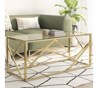 Coffee Table Gold 110x45x45cm Stainless Steel Frame Tempered Glass Top Modern