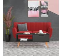 Coffee Table Grey Engineered Wood MDF 100x49.5x43 cm Scandi Rustic Low Slim Cozy