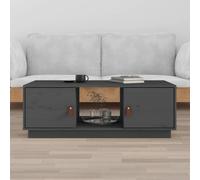 Coffee Table Grey Solid Pinewood 100x50x35 cm Rustic Storage Center Table-Modern