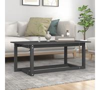 Coffee Table Grey Solid Pinewood 110x55x45 cm Rustic Scandinavian Living Room UK
