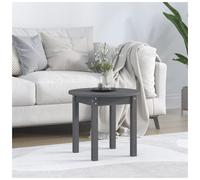 Coffee Table Grey Solid Pinewood Ø45x40cm Round Small Rustic Modern Living Room