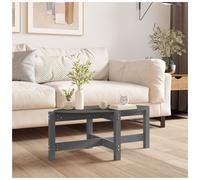 Coffee Table Grey Solid Pinewood 87x48x35 cm Rustic Modern Living Room Handmade