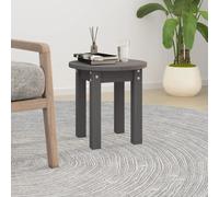 Coffee Table Grey Solid Pinewood Round Ø35x35 cm Modern Compact Side Table Style