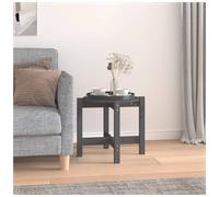 Coffee Table Grey Solid Pinewood Round Ø52.5 x45 cm Compact Modern Scandi Living