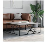 Coffee Table Grey Sonoma 100x100x40cm Engineered Wood Top Steel Legs Modern Slim