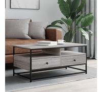 Coffee table Grey Sonoma 100x51x45 cm Engineered Wood & Metal Modern Storage Top