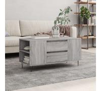 Coffee Table Grey Sonoma 102x44.5x50cm Engineered Wood Top 2-Drawer Metal Legs.