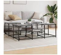Coffee Table Grey Sonoma 121x121x40 cm Engineered Wood Metal Frame Layered Tops