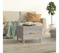 Coffee Table Grey Sonoma 50x50x40 cm Engineered Wood & Solid Eucalyptus Drawer