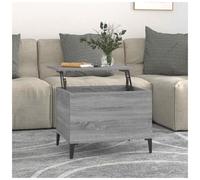 Coffee Table Grey Sonoma 60x44.5x45 cm Engineered Wood Metal Legs Modern Minimal